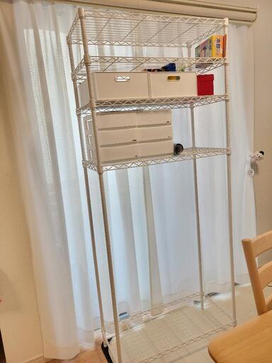 5段ラック　白　美品　アイリスプラザ