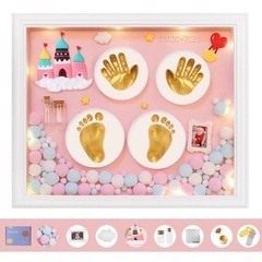 【値下げ】新品⭐️ ベビーフォトフレーム 手形足形キット ピンク...