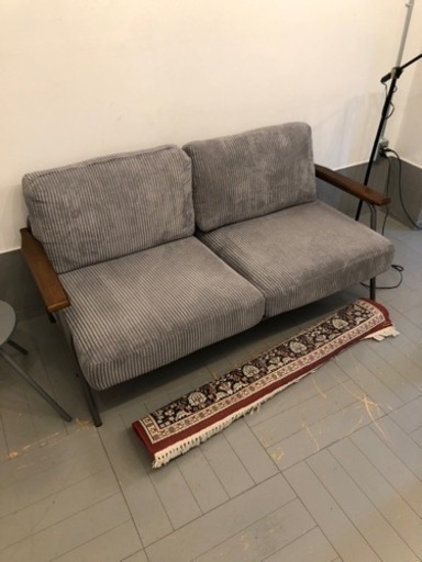 ミニマルデザイン スチールパイプソファ(2人がけ用)