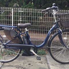超美品！＜消費税、防犯登録込＞大容量・ヤマハ電動アシスト26インチ自転車 PAS・12.3ah・WITH 内装3段変速・ネイビー・洗車済でピカピカ♪不要自転車無料引取り有