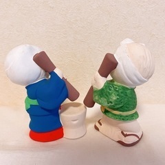 ひえつき人形　陶器　民芸品　レトロ人形　レトロ置物の画像
