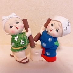 ひえつき人形　陶器　民芸品　レトロ人形　レトロ置物