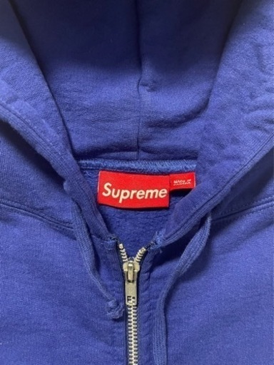 2008AW SUPREME シュプリーム University Zip Hoodie 94 ジップ フーディー パーカー XL Blue 青 メンズ