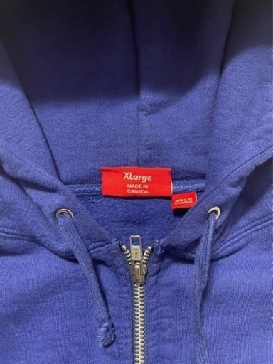 2008AW SUPREME シュプリーム University Zip Hoodie 94 ジップ フーディー パーカー XL Blue 青 メンズ