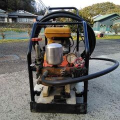 エンジン式 高圧洗浄機　セット動噴　実働！！　吸水排水ホース、ガン 18mホース付属！！の画像