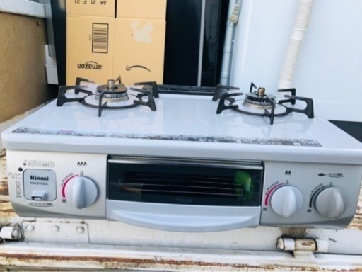 配送可能　Rinnai 都市ガス用 ガステーブルRT31NHS-L ブラック 56cm 左強火 水あり片面焼きグリル