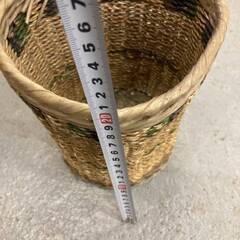 詳細不明 籐製 物入れ ゴミ箱 ダストボックス 3 古民具 天然素材 かご 籐編み 工芸の画像