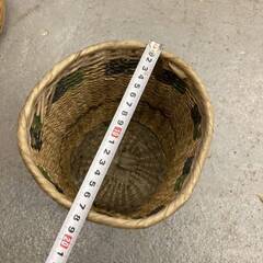 詳細不明 籐製 物入れ ゴミ箱 ダストボックス 3 古民具 天然素材 かご 籐編み 工芸の画像