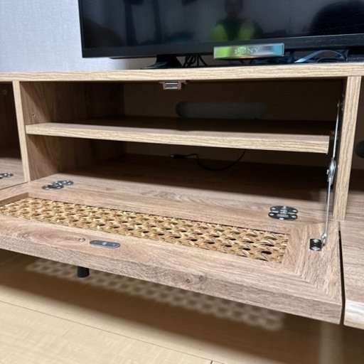 人気⭐︎ LOWYA テレビ台　木目　スチール脚
