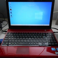 【配送出来ます】おまけ付 NEC 真っ赤なノートパソコン PC-LM550DS6R i3 4GB デュアル画面（近くなら配送も可能です。宅配もお問合せ下さい）の画像