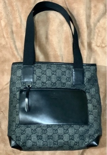 ❤️美品❤グッチ  GG キャンバス デニム  トート キャンバス レザー 本革