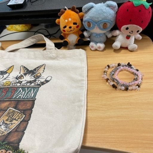 ぬいぐるみ天然石ブレスレットecoバック