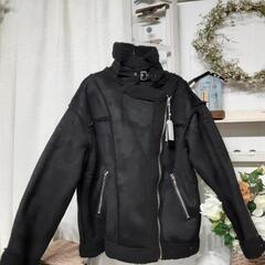 w closet 　ダブルクローゼット　フェイクムートンライダースジャケット新品ブラック　今季完売の画像