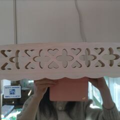 【スタンドミラー】白切り抜き飾りスタンドミラーの画像