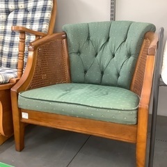 1人掛けソファー Brugge グリーン×ブラウン 三越家具