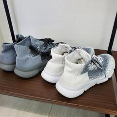 madras MODELLO マドラスモデロ 定価15,400円 抗菌防臭 メランジ調ニットソックススニーカー グレー LLの画像
