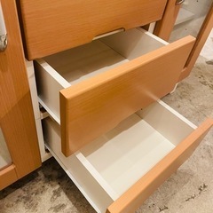 《売約済》 ニトリ　NITORI リビング収納　レンジボード　食器棚　カップボード　サイドボード　収納　ナチュラル　サラ　シリーズ　SARA の画像