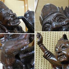 中国美術 紫檀 仙人像 弟子 高さ120cm 札幌市 中央区の画像