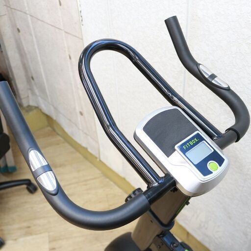 136)【美品】FITBOX FBX-002B_01 第3世代 スピンバイク 負荷8段階 パルス計測 キャスター付 ダイエット 在宅 
