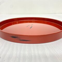 【レガストック川崎本店】 紀州塗り ８寸 根来塗 丸盆の画像