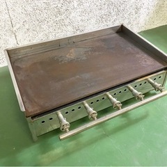 中古 税込 L 業務用 プロパンガス LPガス用 鉄板焼き機 グリドル グリラー 枠付き板 90x55cm 板厚18mm 現状品 傷汚焦錆有 厨房用品 店舗用品