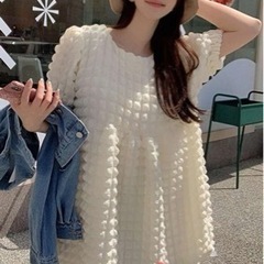 パフスリーブ　スモックドレス　新品
