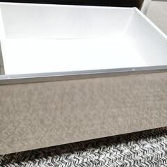 テレビボード 白 ガラス天板・鏡面の画像