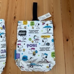 入園準備グッズ　スヌーピーレッスンバッグ、シューズ入れの画像