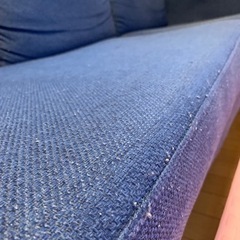 【受け渡し人決定】リコメン堂3人掛けソファー（青）の画像