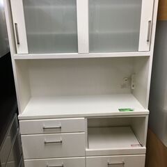①ニトリ キッチンボード 食器棚 レンジ台 レンジボード ライプ RIPE105 WH ホワイト 幅105cm おしゃれ クリーニング済 堺市 石津【ジャングルジャングルサカイ石津店】 