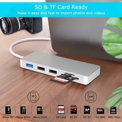 USB Cハブ 7イン1 USB Type Cハブ 87W PD電源供給 4K UHD USB CからHDMI USB 3.0ポート& 2 USB 2.0ポート SD/microSD/TFカードリーダー マルチポートアダプター の画像