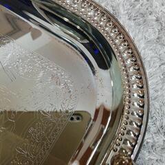 【無料で差し上げます】アンティーク調シルバートレーの画像