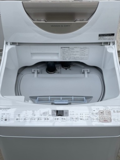 送料・設置込み　洗濯乾燥機　5.5kg/3.5kg SHARP 2017年