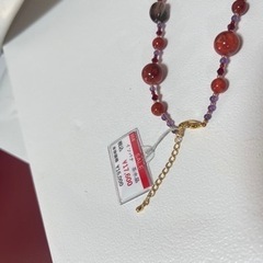 アフリカ珊瑚⭐︎ネックレス⭐︎茶水晶⭐︎アメシスト⭐︎スワロの画像