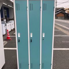 3人用ロッカー スチールロッカー 鍵付き 水色 事務用ロッカー ...