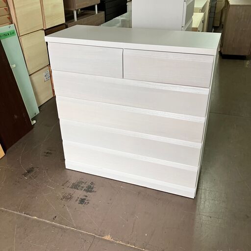 未使用訳あり　桐材を使用したチェスト クローゼット 引出 タンス 洋服タンス 引き出し 5段 衣類収納 ホワイト　棚　ラック