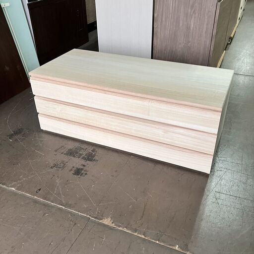 未使用訳あり 総桐箪笥　チェスト 白木 引出 桐タンス 洋服タンス 引き出し 木製 衣類収納 着物収納　３段　和装小物