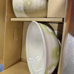 未使用品　茶碗と湯飲みセット　緑