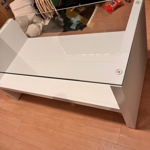 ガラステーブル白