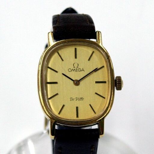 本物 OMEGA De Ville 腕時計 手巻 17石 Cal.625 2針 ゴールド系文字盤 レディース オメガ 動作品 札幌市 