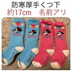 防寒厚手くつ下(名前アリ) 約17cm