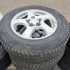 三菱純正　５穴アルミホイールセット４本　１７５/ ８０Ｒー１５インチ　ブリヂストン　１５X５.５J