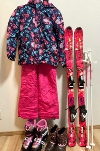 ジュニア　スキーセット★フルセット　板、ブーツ、ウェア、ストック、手袋