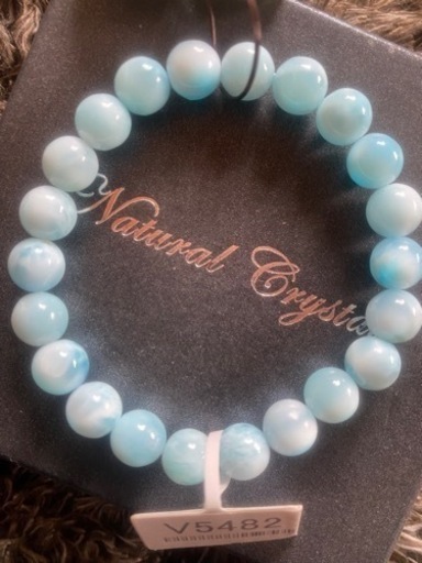 ラリマー天然石　ブレスレット　8ミリ