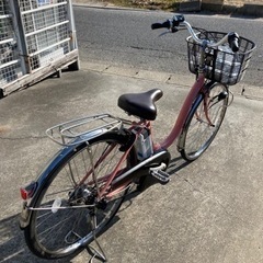 BRIDGESTONE ASSISTA前輪タイヤチーブ新品に交換済み電動アシスト自転車チャイルドシート取り付け可能26インチの画像
