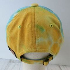 【旧おみせっち】Dickies ディッキーズ ユニセックス ロゴ刺繍タイダイキャップ ベルトアジャスター付き イエロー Fサイズ 56～58cmの画像