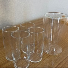 【決まりました。】ガラスコップ　　　同じサイズ4個と1個