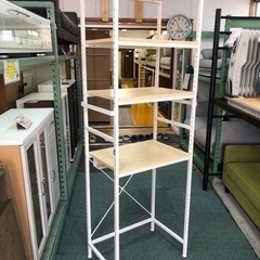 【リサイクルサービス八光　配達・設置OK】LOWYA エセスキッチンラック　コンパクト＆ハイタイプ　ナチュラル/ホワイトの画像