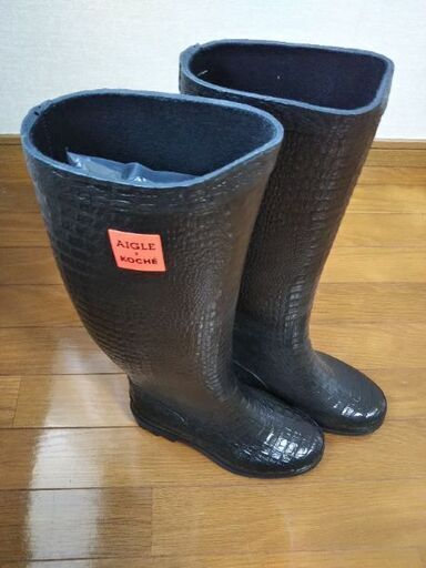 値下げ中‼️【未使用】レディース AIGLE KOCHÉ ラバーブーツ ハイ  (サイズ 37・23.5cm)Made in France