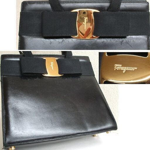 サルヴァトーレ フェラガモ レザー ハンドバッグ ショルダーバッグ ヴァラリボン ブラック BA214178 2way SALVATORE FERRAGAMO ブランド品 ☆ PayPay(ペイペイ)決済可能 ☆ 札幌市 豊平区 平岸